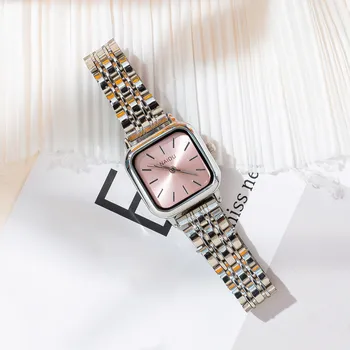 moda simplu cadran pătrat femei oțel dress watch