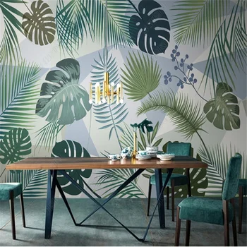 Modern Nordic Murale, imagini de Fundal Pentru Camera de zi Plantă Tropicală Frunze Minimalist Modern, TV tapet de Fundal de Decor Acasă
