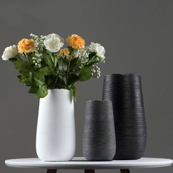 Moderne De Simulare Uscate De Flori Vaze Ceramice Cu Ornamente Acasă Living Mobilier Ambarcațiuni Masa Cabinetului Figurine Decor