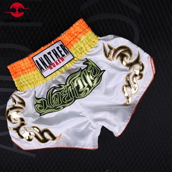 Muay Thai pantaloni Scurți din Satin de Box pantaloni Scurți Bărbați Femei Copilului Broderie Sport MMA Thaiboxing Lupta Lupta Kickboxing Pantaloni de Formare