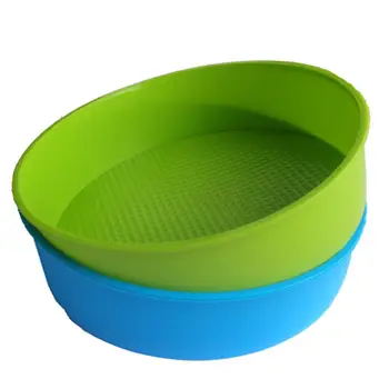 Mucegai silicon Bakeware 26cm/10inch Tort Rotund Forma Tava de Copt Albastru și verde, culorile sunt aleatorii