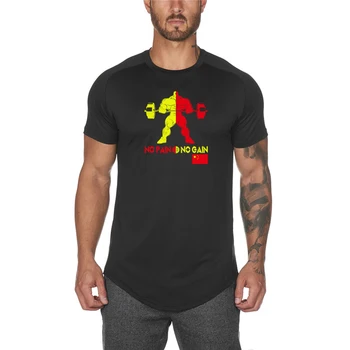 Mușchi Baieti Sală de Culturism Mâneci Scurte Mens Running Sport T-shirt de Vară ochiurilor de Plasă Respirabil iute Uscat Antrenament Slim Fit Shirt
