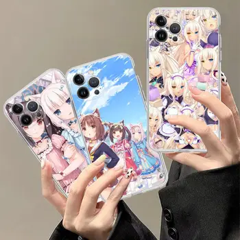 Nekopara Fata Anime Telefon Caz Pentru iPhone 15 14 13 12 Mini 11 Pro XS Max X XR SE 6 7 8 Plus Silicon Moale Capacul