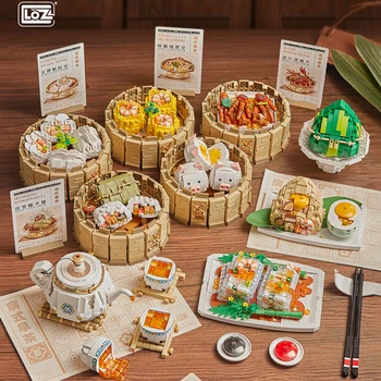 NOI 2023 LOZ Mini Gudong Ceaiul de Dimineață Alimentare Bloc de Creație Tradițională Chineză Alimente Cărămizi Puzzle, Jucarii Copii, Cadouri de Vacanță