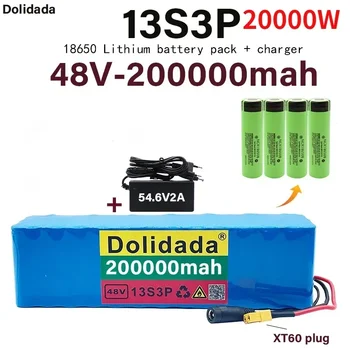 Noi 48V 200000mAh 20000W 13S3P XT60 48V Litiu-Ion Baterie Pack pentru 54.6 v E-biciclete Electrice Biciclete Scuter cu BMS+incarcator