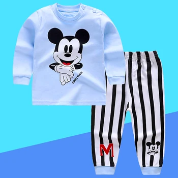 Noi Primavara toamna pentru Copii Seturi de Îmbrăcăminte Băieți Mickey Benzi de Desene animate Sleepwear Haine Copii Pijamale pentru Copii Fete de Bumbac, Pijamale