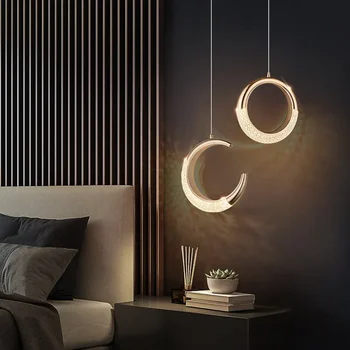 Nordic Glod Pandantiv cu LED-uri Lampa Pentru Noptiera Dormitor Living Sufragerie Candelabru Tavan Luciu Acasa Decoratioan corp de Iluminat