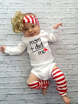 Nou-născut Copilul Baby Boy Fata de Tata +Mama Costum Costum Salopetă Mânecă Lungă Haine Fata Copil Roupa De Bebe 0-24M