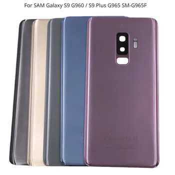Nou Pentru SAM Galaxy S9 G960 / S9 Plus G965 SM-G965F Baterie Capac Spate Usa Spate Panou de Sticlă Carcasei Lentilă aparat de Fotografiat Înlocui