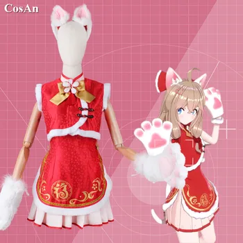 Noul Anime Vtuber Un-Suflet Diana Cosplay Costum Minunat Roșu Pisica Uniforme Set Complet de sex Feminin Activitate de Petrecere, Joc de Rol Haine XS-XL