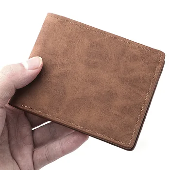 Noul portofel bărbați autentic men scurt cu fermoar simplu moale din piele portofel subțire de epocă portofel student