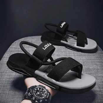 Nouă Bărbați Papuci și Sandale cu Dublă Utilizare de Vară Uza de Înaltă Elastic Elastic Band Business Edition Casual la Modă Pantofi de Plaja