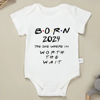 Născut în 2024 Copii Băiat și Fată Onesie Haine de Bumbac Anunțul Sarcinii Cadou de Înaltă Calitate Nou-născuți Body Ieftin Transport Gratuit