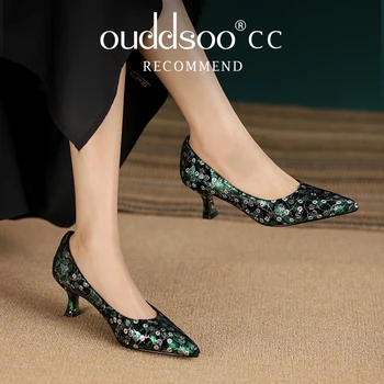 Ods 2024 Nouă Primăvară pentru Femei cu toc Înalt Pantofi de Potrivire de Culoare Totem Stiletto Stil Simplu de zi cu Zi Femei Singure Pantofi Mari Size43