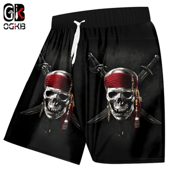 OGKB Unisex Cool pantaloni Scurți de Plajă Imprimare Cuțit Craniul Regelui Bord 3D Bebermuda pantaloni Scurți Pentru Femei/bărbați de Înaltă Talie Elastic Boxeri Pantaloni