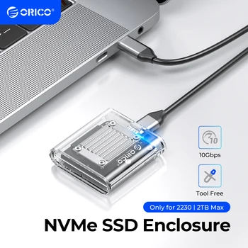 ORICO Mini 2230 M. 2 SSD Caz NVMe Cabina de 10Gbps M. 2 până la USB de Tip C Transparente Adaptor Extern NVMe Cabina pentru SSD PCIe