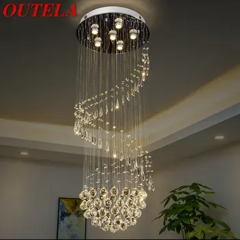 OUTELA Moderne de Cristal Agățat Pandantiv Lumina LED-uri de Lux Creative Roti Candelabru Lampă pentru Casa Living Vilă Duplex