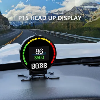 P15 Digital Viteza de Afișare Hud Vitezometru Mașină OBD2 Presiune Turbo Boost Meter Alarma de Ulei, Temp Apa Ecartament Cititor de Cod