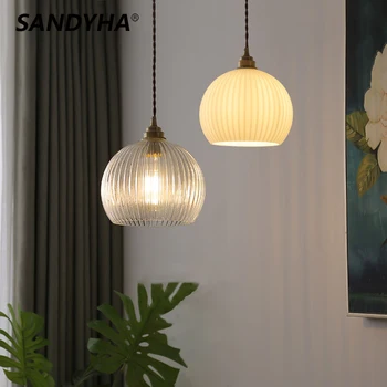 Pandantiv Modern Simplu de Lumină Abajur de Sticla Lampa Led pentru Living Sala de Mese de Masă Nordic Home Decor Agățat Candelabre Mici