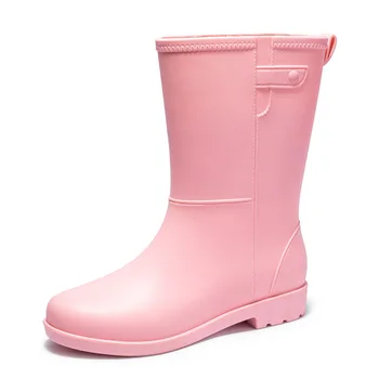 Pantofi pentru Femei de Moda de la Jumătatea Vițel Cizme Confort rezistent la apa de Ploaie Galoși Femeie Munca Grădină Cizme de Gumă Oferă