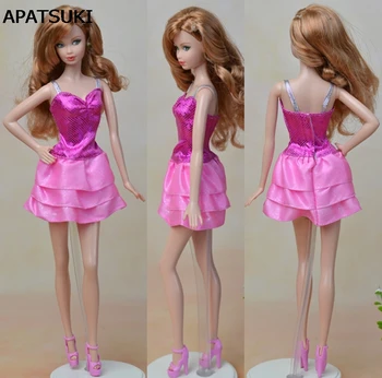 Papusa de moda Haine Multi-strat Mini-Rochie Pentru Papusa Barbie Haine de O singură Bucată de Montare Vestidos Rochii De 1/6 BJD Rochie Papusa