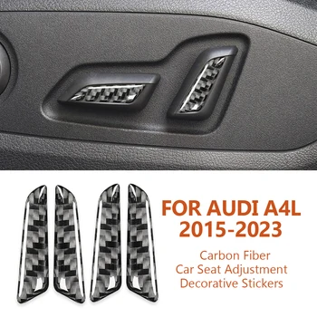 Pentru Audi A4 A5 A4L B9 2015-2023 Auto-styling Real Fibra de Carbon Scaun Auto Ajustare Decorative Autocolante Auto Interior Accessoriess
