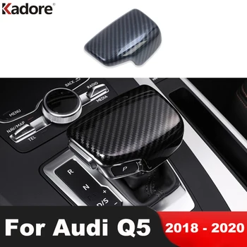 Pentru Audi Q5 2018 2019 2020 Fibra De Carbon Auto Gear Shift Knob Acopere Capul Trim Decorare Autocolant De Interior Laminat Accesorii