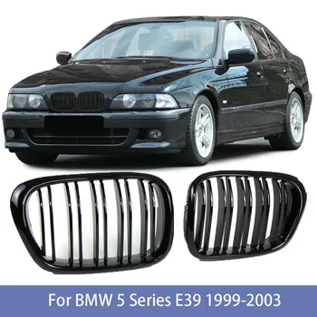 Pentru BMW E39 1999-2004 Seria 5 Masina cu 4 Usi Luciu Mat Negru Fata Grila Rinichi Dublu Slat Linie Grill 525i 528i 530i 540i M5