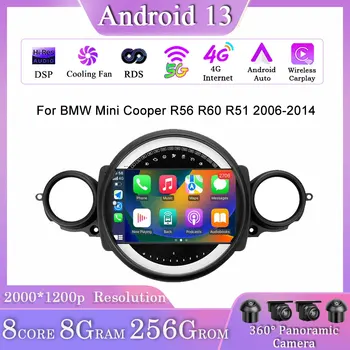 Pentru BMW Mini Cooper R56 R60 R51 2006-2014 Masina Jucător de Radio Android 13 Carplay Multimedia Wireless de Navigare GPS QLED Ecran 9i