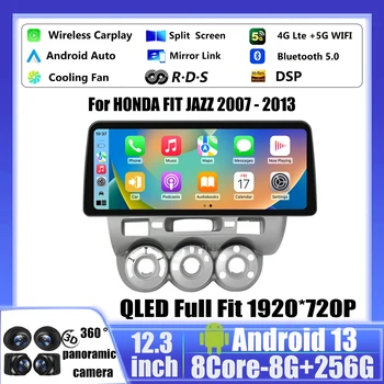 Pentru HONDA FIT JAZZ 2007 - 2013 Android 13 12.3 Inch, 1920*720 QLED Stereo Auto Multimedia Auto Carplay 4G SWC Video Player