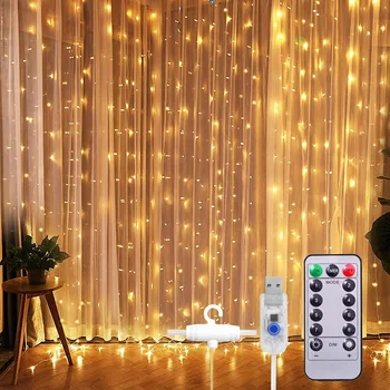 Perdea de Lumini Șir LED Ghirlanda Festivalul de Decor de Crăciun USB Telecomanda Sărbători Nunta de Basm Lumini pentru Dormitor Acasă