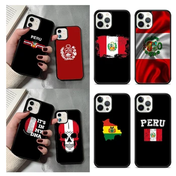 Peru Steag Stema Telefon Caz Pentru iPhone 14 15 13 12 Mini-XR XS Max Acoperă Pentru Apple 11 Pro Max 8 7 Plus SE2020 Coque