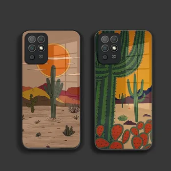 Planta Cactus Cazul În Care Telefonul Pentru Huawei P30 P40 P50 P20 P9 Smartphone-Uri Z Pro Plus 2019 2021 Și Călită De Sticlă Colorate Acoperi