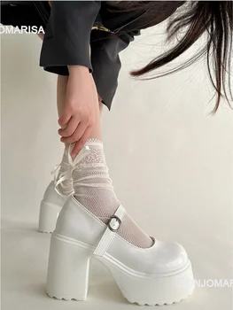 Platforma Pompe Pentru Femei Curea Cataramă Pantofi Mary Jane Fete Clasic Școală Pompe Coreeană Stil Indesata Toc Bloc De Moda Lolita