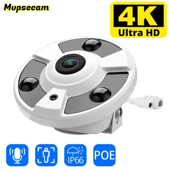POE 8MP HD 4K de Supraveghere Video IP Camera Fisheye Larg de Vizualizare Înger CCTV P2P de Detectare a Mișcării Audio de Securitate aparat de Fotografiat Impermeabil