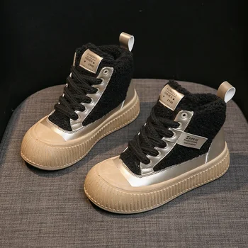Poliester Jumătatea Vițel Cizme Moderne pentru Femei de Iarna Fierbinte de Vânzare Culori Amestecate Înălțime Creșterea Doamnelor Pantofi Dantela-up Cizme Rotund Toe