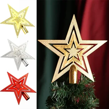 Pomul de crăciun de Decorare Pentagrama Atmosfera de Vacanta Placare Christmastree Top Star Ghirlanda Consumabile addobbi albero di natale