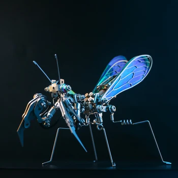 Puzzle 3D Metal Mantis Model Kit Steampunk Insecte Mecanice Fantezie Rugăciune Worm Asamblare Diy Jucărie pentru Copii Adulti - 250pcs+