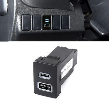 Rapid Încărcător Auto Dual USB QC3.0 Tip C PD Interfața Socket Auto Telefon Rapid Adaptor de Încărcare Buton Pentru Mitsubishi Outlander