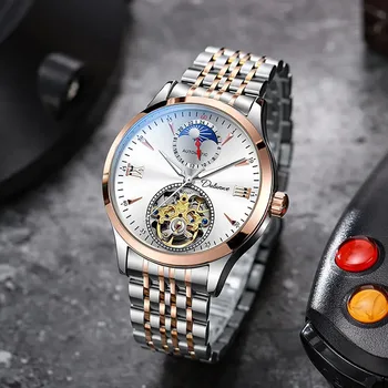 Reloj Hombre Brand de Moda Automată Încheietura Ceas pentru Bărbați Agrement Design Ceas Mecanic Barbati din Piele Ceas Trupa Ceas de Afaceri