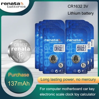 Renata CR1632 CR 1632 DL1632 ECR1632 BR1632 GPCR1632 3V Litiu Baterie Buton Pentru Controlul de la Distanță Calculator Scară