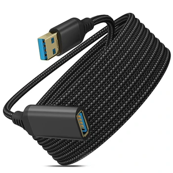 RIDICA-2X USB 3.0 de Tip Masculin La Feminin Cablu de Extensie, Durabil Material Împletit, Înaltă de Transmitere a Datelor Cablu (0,5 M/1.6 FT)