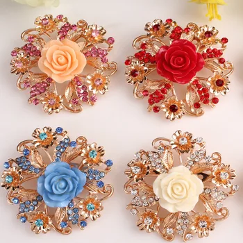 Romantic Frumos de Rășină floare trandafir Broșe broșe colorate bijuterii de nunta pentru mireasa decor de bijuterii cel mai bun cadou de Crăciun