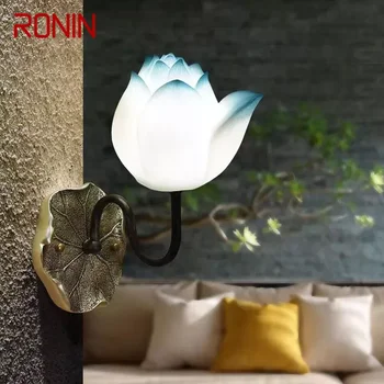 RONIN Contemporane Lotus Lampă de Perete de Artă Living Dormitor Camera de Ceai Coridor de Lumină Decorativă