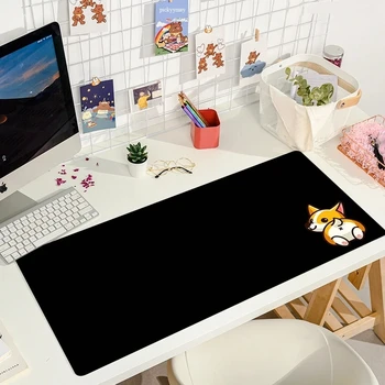 Roz Drăguț Kerky câine Mare Gaming mouse pad Mouse Pad Calcula mouse-ul mat Gamer Împletit Birou Mat Pentru Tastatura PC Mat Covor de Masă