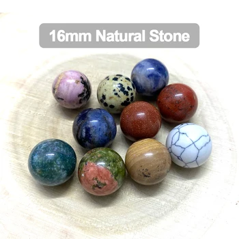 S3 16mm Mini Minge de Cristal Set, Pietre Naturale, Buzunar Piatră, Reiki de Vindecare Cuarț, Ametist, Margele Rotunde, Minerale-Specimen