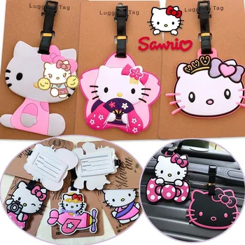 Sanrio Hello Kitty Bagaje Tag-ul de Călătorie Anime Fată Drăguță Sac de Identificare Pandantiv Silicon Eticheta Portabil Anti-a pierdut Bord Semn