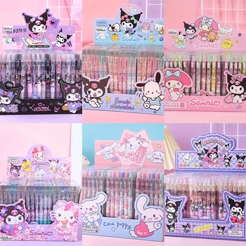 Sanrio Pixuri cu Gel 12-48pcs Kuromi Hello Kitty Melodie Drăguț Cutie Apăsați pe bază de Apă Pen Birou Semnătura Pen Papetărie en-Gros