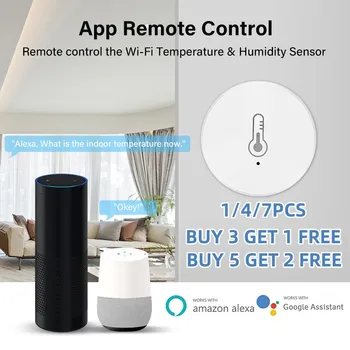 Senzor De Temperatură Alb Tuya De Temperatură Și Senzor De Umiditate Toată Casa Smart Home Legătură Wireless