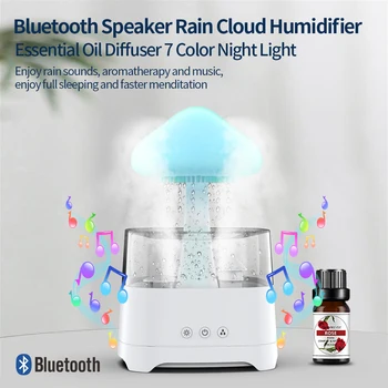 Smart BT vorbitor umidificator picătură de apă de ciuperci nor de ploaie, aromoterapie ulei esențial difuzor
